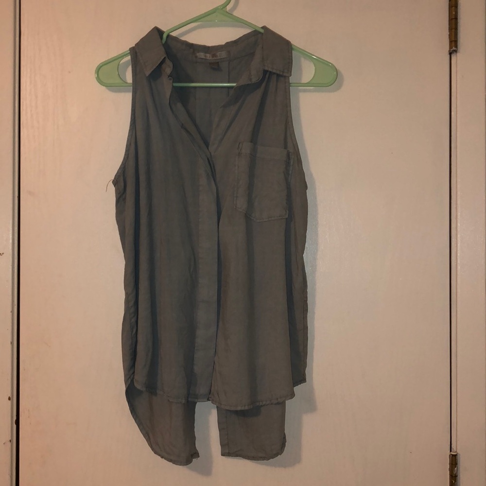 Light blue button down tank